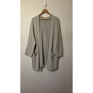 DONNI Elevated Minimalist Ribbed Open Front Cardigan OS Stretch Cozy Layer